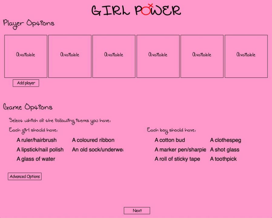 Girl Power! Action cards.