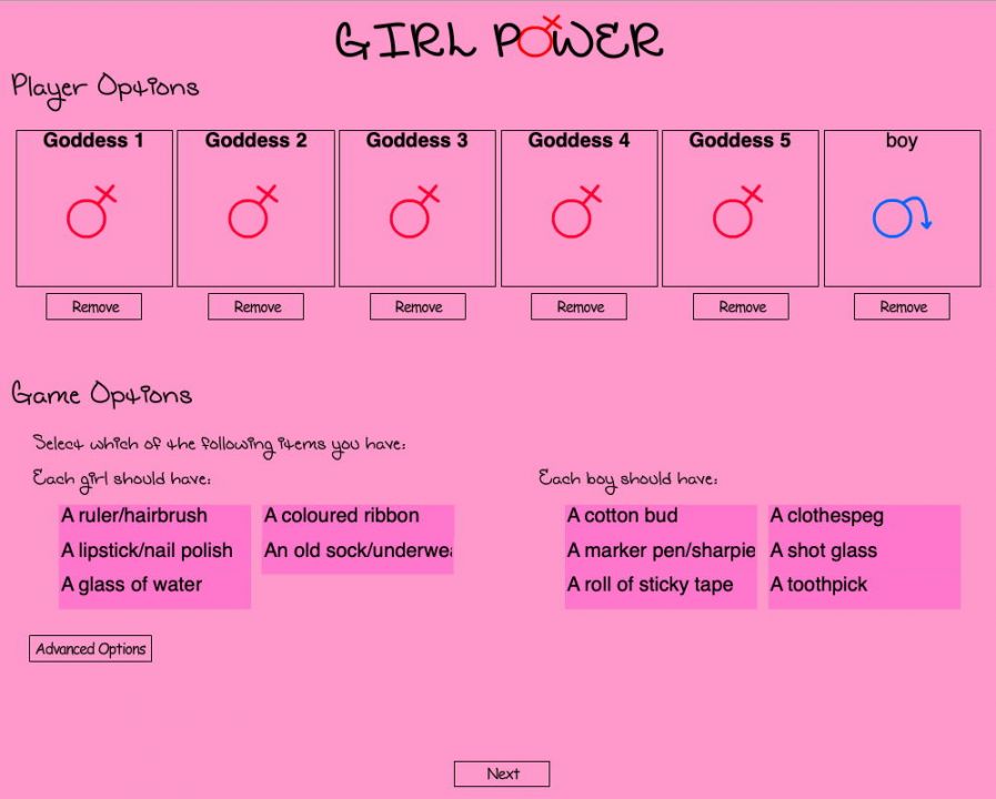 Girl Power! Action cards.
